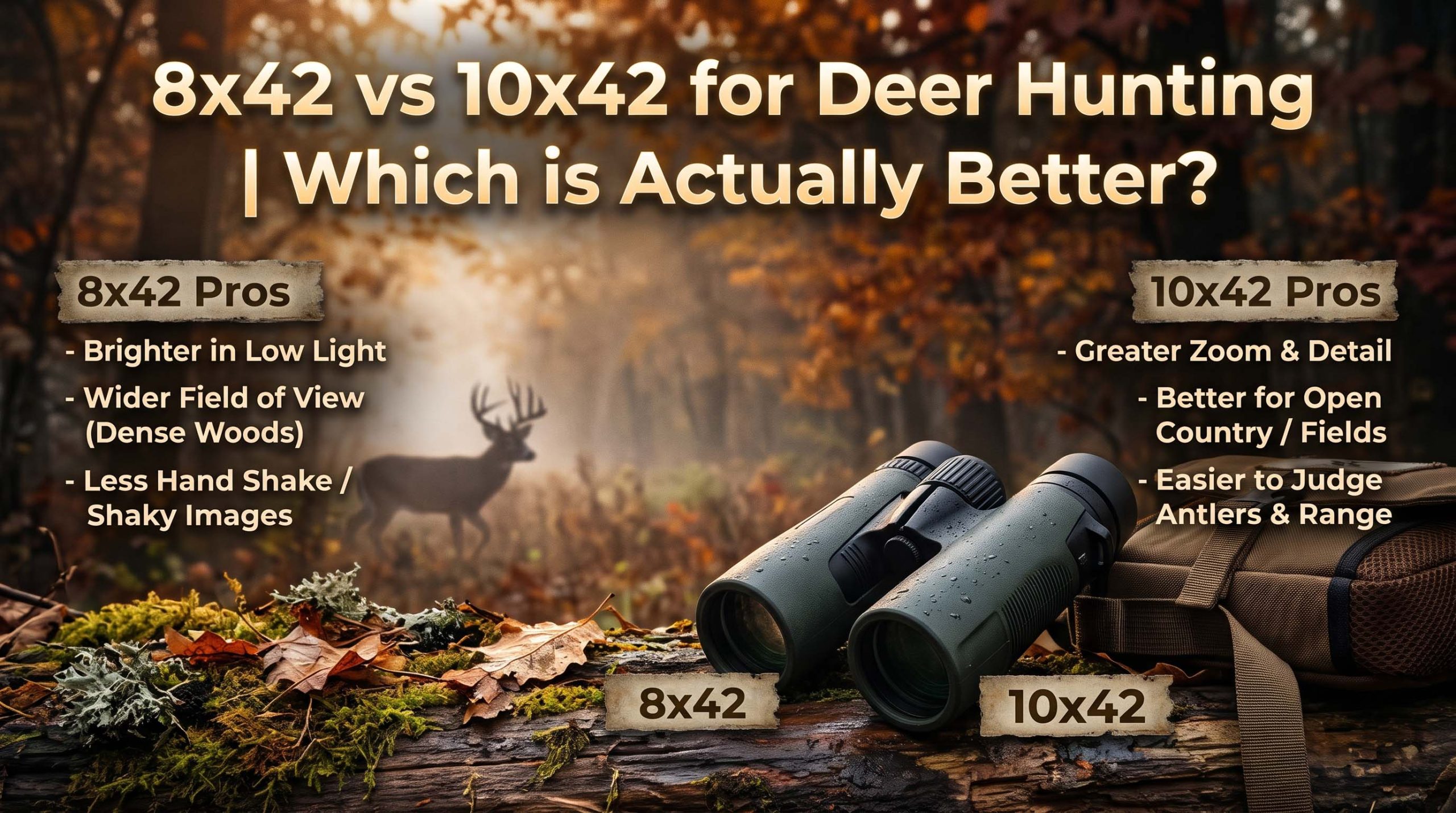 8×42 vs 10×42 for Deer Hunting